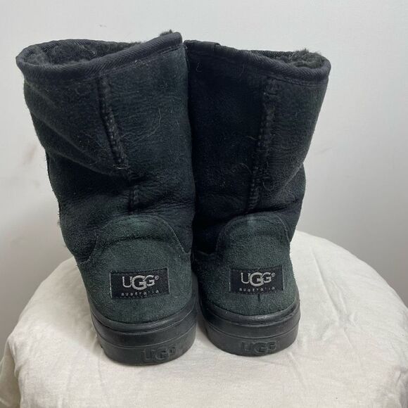 UGG Australia Classic Short Off Roader Leather 5525 Lined‎ Winter Boots Black 7 - Picture 5 of 10
